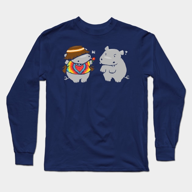 Hippypotamus Long Sleeve T-Shirt by StevenToang